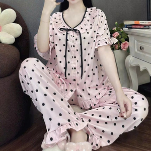 [COSTURA DE FÁBRICA] PW49 Pijamas de lujo para mujer de primavera 100% algodón gasa transpirable ayuda al usuario a sentirse cómodo para todos - Product Image 5