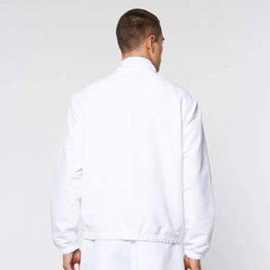 Conjunto Deportivo Personalizado de Invierno Blanco con Franjas Rojas, Azules y Verdes, Chaqueta con Cierre Completo y Pantalones, Conjunto Atlético de Dos Piezas para Hombre, 100% Algodón - Product Image 6