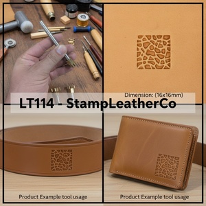 LT114 Mosaic Texture <b>Leather</b> <b>Stamp</b> 16x16mm (5/8\" X 5/8\") Handcrafted <b>Leather</b> Crafts - Product Image 1