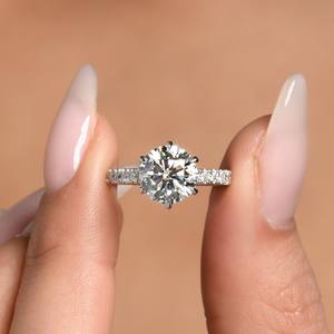 Bague de mariage en diamant taillé de luxe pour femmes Original Eternity Classic Style IGI Certificate GRA Certified VVS Moissanite Parties - Product Image 3