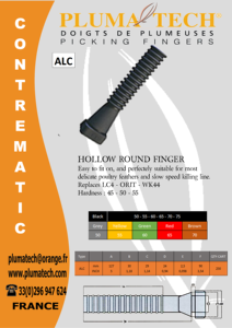 Dita in gomma ALC PLUMA'TECH per la manipolazione del pollame, ricambi professionali per attrezzature da macellazione, in gomma certificata secondo gli standard alimentari UE. - Product Image 3