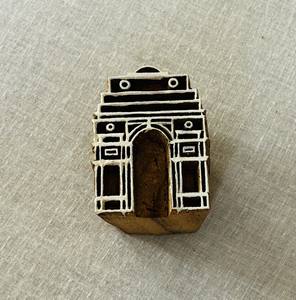 Sello de Impresión en Bloque de Madera India Gate |   Impresión en Madera de Teca Tallada a Mano - Product Image 2