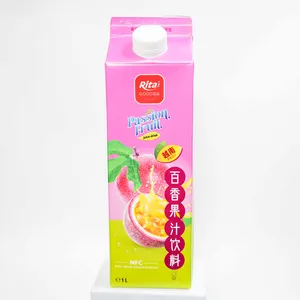 1 Liter kotak kertas jus dengan rasa buah gairah produsen harga pabrik di Vietnam minum jus sehat