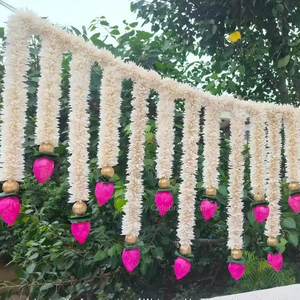 ดอกมะลิประดิษฐ์พร้อมดอกบัวสีชมพู/ชมพูอ่อนสำหรับตกแต่งประตูงานมงคลสันติสุข ดีไซน์ใหม่สำหรับทางเข้าบ้าน - Product Image 5