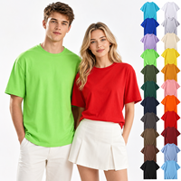 Kaos Unisex Oversize 200 GSM 100% Katun Logo Custom Grosir Kerah Bulat Lengan Pendek Polos Boxy Fit Drop Shoulder