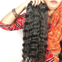 Cheveux humains naturels indiens de temple, qualité supérieure, vierges non traités, Remy, double trame, à clipser/tisser, ondulés, avec cuticules intactes, 100g