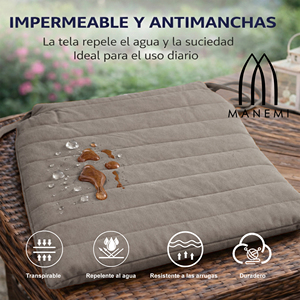 Cuscino per Sedia Trapuntato Idrorepellente 42x40x4cm con Cinghie di Fissaggio, Rivestimento Rimovibile con Cerniera, Lavabile in Lavatrice, Facile da Pulire - Product Image 3