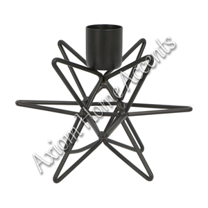 Bougeoir en fer fait à la main Boho Vibe Axiom décoratif Accents de maison pour décor de Table de Noël support de pilier conique fait à la main - Product Image 2