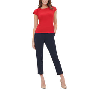 Haut pour femme Tommy Hilfiger, taille extra petite, rouge moyen, avec manches froncées respirantes - Product Image 3