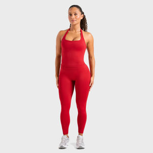 Best Price Customized <b>Women's</b> High Quality Anti-Bacterial <b>Leggings</b> Logo Waist Professional Yoga Wear Solid <b>Red</b> Tights - Product Image 3