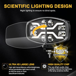 Venta al por Mayor de Luces de Trabajo 4x4 de 10 Pulgadas y 80W, Luces LED para Camioneta con Haz Combinado Blanco y Ámbar, Lámpara de Posición para Jeep, Todoterreno y SUV - Product Image 5