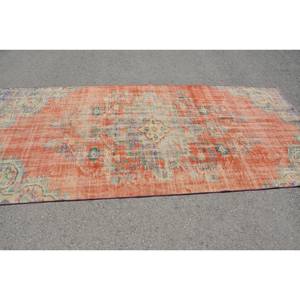 Vintage 4,5 X 9.5ft Naranja Beige Alfombra turca Estilo clásico Tabriz Rectángulo Patchwork Patrón para sala de estar Lana Viscosa Látex - Product Image 3