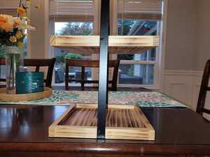 Modern Black Metal Double Standing Rack Cosmetic <b>Storage</b> Organizer <b>Shelf</b> Detachable Design for Kitchen Counter <b>Bathroom</b> Vanity - Product Image 3