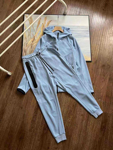 2025 nouveau Logo OEM Tech polaire à capuche veste hommes Jogging deux pièces ensemble costume vêtements de sport survêtements décontractés hommes costumes - Product Image 3