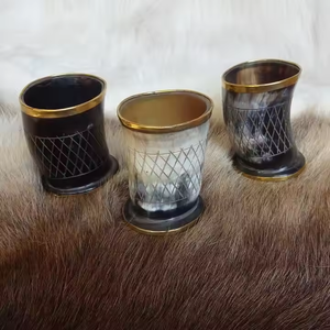 ถ้วยฮอร์นแกะสลักแบบคลาสสิกสำหรับเครื่องดื่มน้ำกาแฟไวน์เบียร์สไตล์คลาสสิกสำเร็จรูปด้วยงานฝีมือรูปพระจันทร์เสี้ยว - Product Image 2