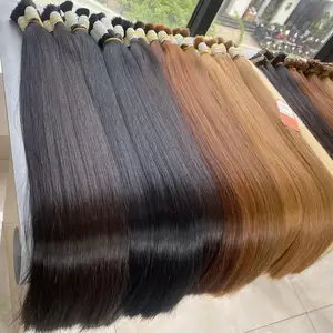 Super vente cheveux raides en vrac extensions de cheveux humains de haute qualité par l'usine Azhair cheveux vierges bruts donneur unique
