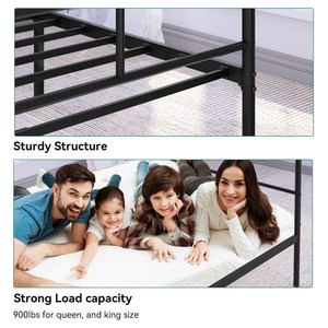 Modern Adjustable Metal Canopy <b>Bed</b> <b>Frame</b> <b>Queen</b>/King <b>Size</b> Industrial Design with Storage Bedroom Furniture - Product Image 6