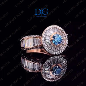 Bague de fiançailles et de mariage unisexe en argent sterling 925 poli, avec moissanite conique baguette de 5 carats certifiée IGI - Product Image 4