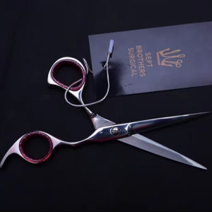 Professional Hair Cutting Scissors Stainless Steel Barber <b>Shears</b> with Red Finger Rings - Product Image 3
