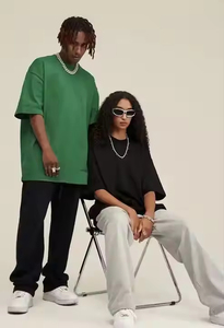 T-shirt à manches courtes en denim extensible surdimensionné unisexe pour femmes, streetwear, chemise tendance, vêtements hip-hop - Product Image 5