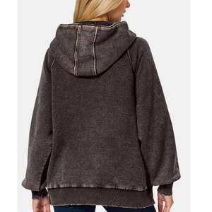 Alta calidad de peso pesado vendedores personalizados lavado ácido Vintage Unisex hombres mujeres de gran tamaño chándal en blanco hombres sudaderas con capucha sudaderas - Product Image 6