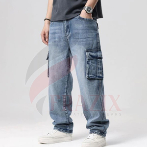 กางเกงยีนส์ขาดมีซิปของผู้ชาย,กางเกงคาร์โก้แฟชั่นแบบทำตามสั่งฮิปฮอปยอดนิยม - Product Image 3
