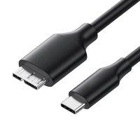 Kabel USB 3.0 Tipe-C ke Micro B 5Gbps Sinkronisasi Data untuk HDD/SSD Eksternal Dilindungi PVC PTE 0.3M/0.5M/1M Kategori Kabel Data