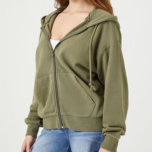 Custom Women Casual <b>Hoodie</b> Casual Women's Hoodies & Sweatshirts <b>Zip</b> <b>Up</b> <b>Cropped</b> Oversized Hoodies for Women - Product Image 3