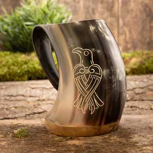 Cuerno Vikingo para Beber, Taza Valravnen Hecha a Mano, de Alta Calidad y Duradera, Estilo Nórdico Medieval, Regalo Coleccionable para Hombres - Product Image 1