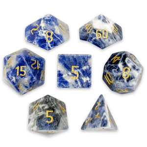 Dados de Piedra de Alta Calidad, Sodalita, Cristal Natural, Piedras Preciosas de Sanación Reiki, Dados de Piedra Grabados Personalizados, Piedra de Cristal Vikinga - Product Image 5