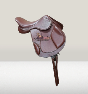 Venta caliente sillín inglés Premium cuero marrón rojizo hecho a mano de alta calidad acolchado carreras de caballos salto Silla de doma - Product Image 3