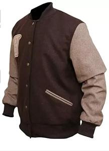 แจ็คเก็ตเบสบอลแบบ Letterman รุ่นใหม่ปี 2024 สำหรับผู้ชาย แบบเรียบง่าย  ทรงบอมเบอร์บาง  คอตั้ง  แบบกลับด้านได้ พร้อมลาย Letterman - Product Image 5