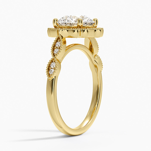 Luxurious Romantic Lab Grown Diamond Engagement <b>Ring</b> <b>925</b> <b>Silver</b> Halo Prong Setting Fine Jewelry Gift for Women's Wedding Parties - Product Image 2