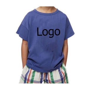 Camiseta de algodón para niños de nuevo diseño, Camiseta deportiva de satén para bebés con logotipo personalizado de color sólido, diseño liso en blanco - Product Image 4