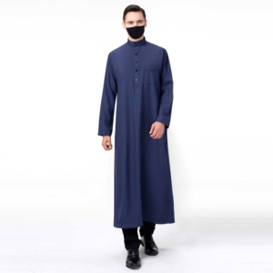 Thobe Casual Moderno para Hombre, Diseño Exclusivo, Algodón Ligero, Jubba Islámica Clásica, Atuendo Musulmán Tradicional - Product Image 1