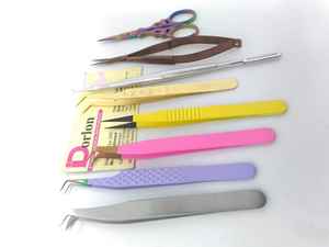 Pinzas de pestañas de acero inoxidable con logotipo personalizado profesional, tijera de resorte para pestañas chapada en oro, herramienta de elevación de pestañas recubierta de Color - Product Image 2