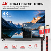 Câble HDMI tressé 4K 60Hz 18Gbps HDMI 2.0 haute vitesse