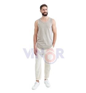 Débardeur de sport fitness unisexe personnalisé noir uni sans couture spandex maillot de corps en maille T-Shirt taille XL respirant imprimé tricoté - Product Image 5