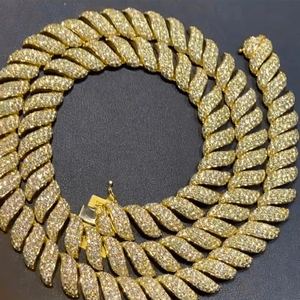 Classique en argent sterling 925, moissanite glacée personnalisée, nouvelle mode, moissanite blanche plaquée platine 16 mm, style hip-hop unisexe - Product Image 1