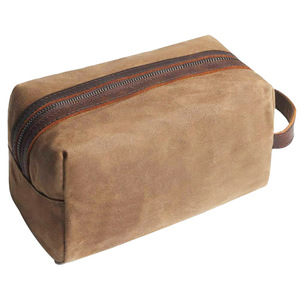 Bolsa de lavado de cosméticos colgante de cuero PU a la moda para hombre, neceser de viaje para cosméticos y artículos esenciales - Product Image 5