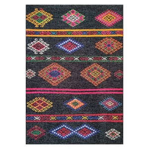 Tapis RUGS DEPOT LXDP-0317, vente en gros, rouge bordeaux, vintage, oriental, imprimé numériquement, lavable en machine, chenille, tapis de salon, antidérapant - Product Image 1