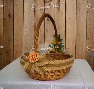 New Fashion Hastashilp Natural Rustic <b>Wicker</b> Flower <b>Basket</b> for Home Wedding Party Festival Decoration Rattan Flower <b>Basket</b> - Product Image 6