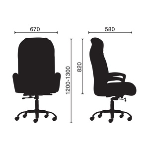 Silla Ejecutiva HOM1034-01 con Respaldo Acolchado Alto y Patas Metálicas, Ergonómica, de Cuero PU, Altura Ajustable para Talleres - Product Image 3