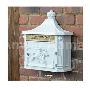 Boîte aux lettres murale en métal massif Offre Spéciale avec boîte aux lettres sûre et sécurisée de finition antique avec serrure pour la décoration intérieure et extérieure - Product Image 5