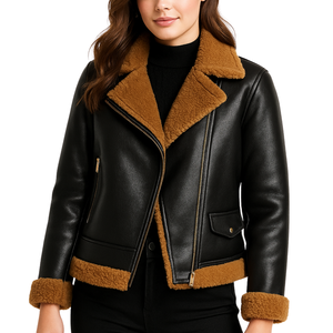 Chaqueta de Motociclista Acolchada para Mujer, Teñida, con Cremallera, Capucha y Relleno de Algodón, Transpirable - Product Image 3