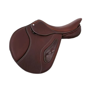 Selle de dressage la plus vendue en Inde, faite à la main en Angleterre, en cuir marron rembourré, équipement d'équitation de saut, prix de gros - Product Image 1