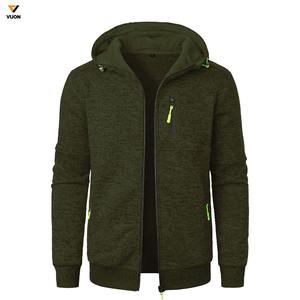 Sweat à capuche zippé de luxe personnalisé pour hommes en polaire de coton coupe boxy épais vierge avec fermeture éclair pour l'hiver - Product Image 5