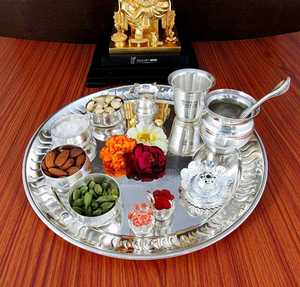Meilleure vente Top qualité en laiton Pooja Thali ensemble pour la maison Temple Pooja Thali décoratif en laiton Pooja articles pour cadeau pour la décoration - Product Image 1