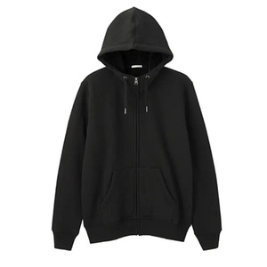 Sweat à capuche en molleton mélangé de coton pour homme, style hiver basique, poche unie, séchage rapide, respirant, logo personnalisé, fabrication OEM - Product Image 2