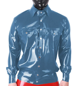 Chemises en cuir véritable pour hommes de haute qualité, design personnalisé, chemise en cuir PU, vente en gros, chemises légères à manches longues - Product Image 6